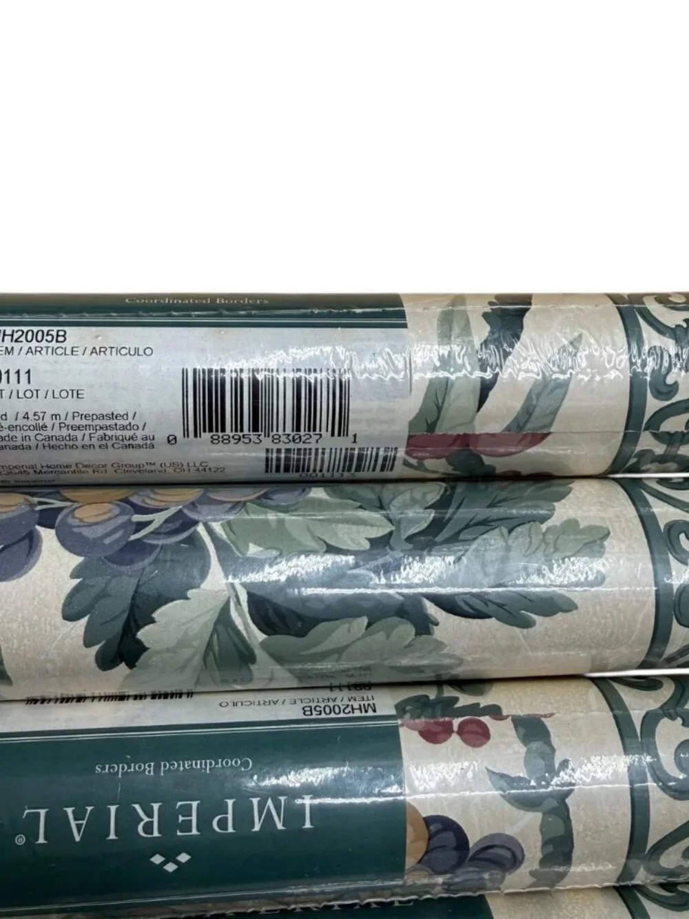 Imperial Wallpaper Border Vine Fruit Grapevine Traditional 20 yards 4 Rolls NEW